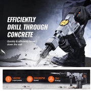 Charger l'image dans la visionneuse de galerie, Amocart Electric Heavy Demolition Jack Hammer 1400W 2pcs Chisels Bits Chipping with Case 2900 BPM Concrete Breaker Gloves Black
