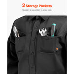SucceBuy Flame Resistant Welding Jacket 7oz. FR Shirts for Men Machine Washable Cotton Heat-Resistant Welding Shirt - XL Size