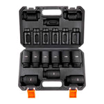 Amocart 1/2" Drive Impact Socket Set 9 Piece Deep Socket Set Metric 29-38mm 6 Point Cr-Mo Alloy Steel for Auto Repair