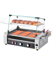 Bild in Galerie-Viewer laden, Amocart 5 7 11 Rollers Hot Dog Roller Stainless Steel Sausage Grill Cooker Commercial Hot Dog Machine with Dual Temp Control
