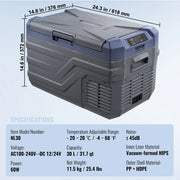 Bild in Galerie-Viewer laden, Amocart 8L to 75L Car Refrigerator Fridge Portable Icebox Single&amp;Dual Zone w/Blue Tooth Temp Adjustable for Outdoor Camping RV
