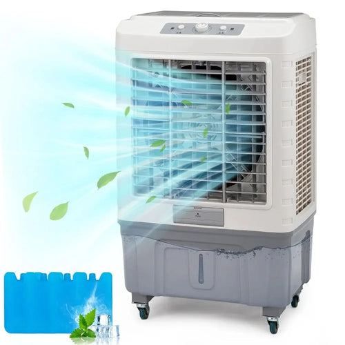 Portable Swamp Cooler w/Wheels, 4118 CFM Evaporative Air Cooler w/ 13.2 Gallon Water Tank, 3-in-1 Cooling Fan with, Customized