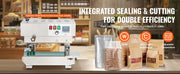 Charger l'image dans la visionneuse de galerie, Amocart Continuous Bag Band Sealing Machine Vertical Sealer with Digital Temperature Control for 0.02-0.8 mm Plastic Bags Films
