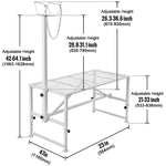 Amocart Goat Sheep Stand 51x23in Livestock Stand Metal Livestock Milking and Shearing Stand 21" to 33" Adjustable Height White