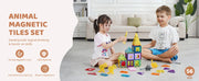 Charger l'image dans la visionneuse de galerie, Amocart 56PCS Magnetic Tiles Magnet Building Blocks with 4 Dinosaurs Construction Stacking Stem Educational Toys for Kids
