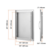 Charger l'image dans la visionneuse de galerie, Amocart BBQ Access Door Stainless Steel Flush Mount Door Wall Vertical Door w/ Recessed Handle Grilling Station Outside Cabinet
