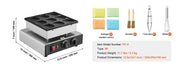 Charger l'image dans la visionneuse de galerie, Amocart 9PCS Dutch Pancake Maker Dorayaki Baker Machine Commercial Electric Poffertjes Grill for Home Kitchen Snack Bar
