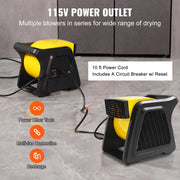 Charger l'image dans la visionneuse de galerie, Amocart Pivoting Utility Fan 600 CFM High Velocity Floor Blower 300° Blowing Angle Air Mover for Drying Cooling Ventilating
