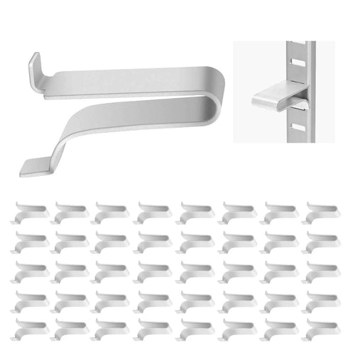Amocart 40PCS Shelf Clips Adjustable Steel Pilaster Shelf Clips Compatible with Wardrobes Cabinets for Metal Wood Glass Shelves
