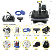 Load image into Gallery viewer, Amocart 5/8in1 15x15"/12x15"Dual-tube Heating Insulation Cotton Heat Press Sublimation Machine 360°Swing Design for Tshirts Etc
