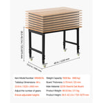 SucceBuy Adjustable Workbench 1500 lbs 48 x 24 Inch Oak Wood Top Workbench Hardwood Worktable for Garage Workshop Home Office