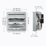 SucceBuy Shutter Exhaust Fan AC/ EC-motor 10-Speed Adjustable Wall Mount Attic Ventilation and Cooling for Greenhouses Garages