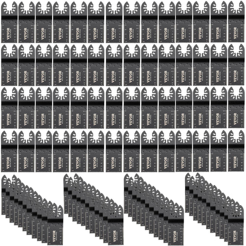 Amocart 100PCS Oscillating Saw Blades Quick Release Multitool Blades Kit HCS Tool Blades Cut Cutter for Wood Plastic Metal Nail