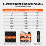 Amocart 15Ton Hydraulic Knockout Punch Driver Kit 1/2"-4" 10 Dies Carbon Steel Sheet Hole Opener Repair Tool Manuel Hole Digger
