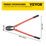 SucceBuy 24/30Inch Wire Rope Swager Crimper Tool Insulated Handle Aluminum Copper Cable Fishing Sleeves Cutter Crimping Pliers
