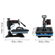 Bild in Galerie-Viewer laden, Amocart Heat Press 5in1 Heat Press Machine 12x15in Clamshell Sublimation Transfer Printer Digital Precise Temperature Control
