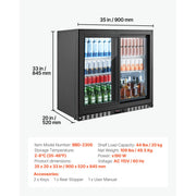 Bild in Galerie-Viewer laden, Amocart 7.4/11.4 Cu. Ft Back Bar Cooler with LED Lighting Adjustable Shelves Low-E Glass Display Cooler for Beer Wine Drink
