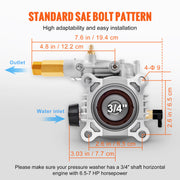 Bild in Galerie-Viewer laden, Amocart Pressure Washer Pump 3/4" Shaft Horizontal 3400 PSI 2.5 GPM Replacement Washer Pumps Kit Compatible with Honda RYOBI
