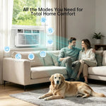 8000 BTU Window AC, Cools 350 Sq.Ft, Ultra Quiet, Energy Saving, LED Display & Remote, Custom