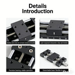 High Precision Manual Slide Table - 1D/2D X-Axis Linear Screw Displacement Stage for Experiments