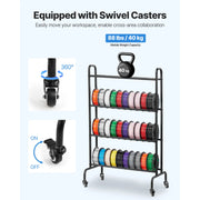 Charger l'image dans la visionneuse de galerie, Amocart 4 Tier 3D Printer Filament Rolling Filament Spool Storage Rack with Wheels for Office Workshop 3D Printing Station
