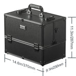 Amocart Professional Makeup Train Case Aluminum Cosmetic Case Workbench With Supporting Legs Rolling Makeup Case Extra Large