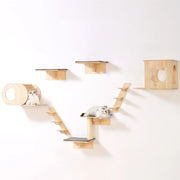 Charger l'image dans la visionneuse de galerie, SucceBuy Wall Mounted Cat Shelves Cat Wall Shelves and Perches with Jumping Boards Hammocks &amp; Cat Tree Cat Furniture and Shelves
