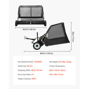 Charger l'image dans la visionneuse de galerie, Amocart Large Lawn Sweeper, Tow Behind Design with Dump Rope for Easy Emptying
