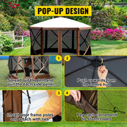 Charger l'image dans la visionneuse de galerie, Amocart Pop-up Camping Gazebo Camping Canopy Shelter 6 Sided 12' x 12' / 10' x 10' Sun Shade Tents &amp; Canopies Camping &amp; Hiking
