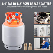 Charger l'image dans la visionneuse de galerie, Amocart 30 lbs Refrigerant Recovery Tank with Float Switch Reusable AC Recovery Tank HVAC for All Refrigerant Prevent Overflow
