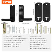 Bild in Galerie-Viewer laden, Amocart Mechanical Keyless Entry Door Lock Single/Double -Sided 14 Digit Keypad and Handle Embedded
