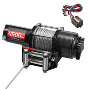 Charger l'image dans la visionneuse de galerie, Amocart 4500LBS Electric Winch 12V ATV/UTV Winch with 39ft Steel Wire Rope Wireless &amp; Wired Remote Control for Towing Off-Road
