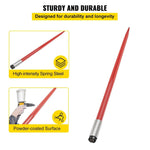 Amocart Hay Spear Bale Spear Capacity Spike Quick Attach Square Hay Red Coated Forks Hex Nut  Sleeve for Bucket Tractor Loader
