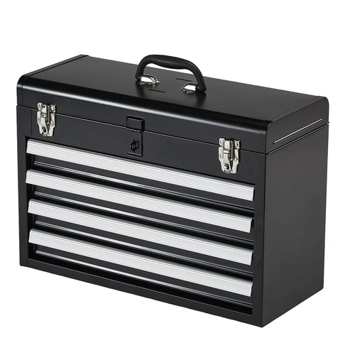 Amocart 20.5in Metal Tool Box Portable 4-Drawers Tool Chest with Drawers Locking Multi-Function Tool Organizer for Workshop