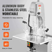 Bild in Galerie-Viewer laden, Amocart Commercial Electric Meat Bandsaw 650W 1800W Stainless Steel Countertop Bone Sawing Machine Frozen Fish Cutter for Pork
