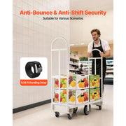 Charger l'image dans la visionneuse de galerie, Amocart 2000LBS U-Boat Platform Truck Dolly Steel Utility Cart with Detachable Handles Industrial Hand Push Truck for Warehouse
