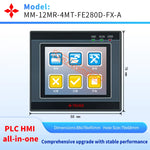 2.8'' Touch Screen PLC HMI All In One for Small Machine Automation Controller, Built-In Analog, 7/9 I/O, 2 Axis 100K for Motor