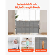 Charger l'image dans la visionneuse de galerie, Amocart 55/71/110in Retractable Baby Gate 34in Tall Extends Wide Retractable Gate for Kids Pets Mesh Material Easy to Install

