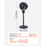 Load image into Gallery viewer, Amocart 7in/9in/18in Pedestal Fan with DC Motor Remote Control 9/12 Speeds &amp; 3/4 Modes Adjustable Height for Home Living Room

