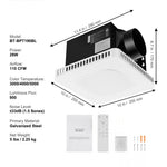 Amocart Bathroom Exhaust Fan 80/110CFM High-Efficiency Ventilation 1.5sones Low Noise Operation Energy-Saving Bathroom Ceiling