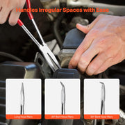 Charger l'image dans la visionneuse de galerie, Amocart 5-Piece Needle Nose Pliers 11 in Long Needle Nose Pliers Set Diagonal Cutting Pliers 45°/90° Bent Round Nose Plier
