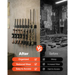 SucceBuy Indoor Gun Rack Steel Wall Mount Rifle and Shotgun Rack 8 Slots for Long Guns with Screws for Home Hunting Cabin Wall