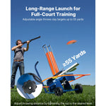 SucceBuy Clay Target Thrower Max 50/75-80 Clays 55 Yards Automatic on Wheels with Adjustable Foot Pedal Pull Handle for Shooting