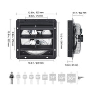 Charger l'image dans la visionneuse de galerie, Amocart 10/12/14/18 inch Shutter Exhaust Fan Wall Mounted Attic Vent Fan with Variable Speed Controller AC Motor for Greenhouse
