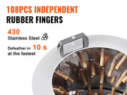 Charger l'image dans la visionneuse de galerie, Amocart Chicken Plucker Machine 20inch Diameter Stainless Steel Drum 108 Soft Fingers 500W Poultry Plucking Debris Collection

