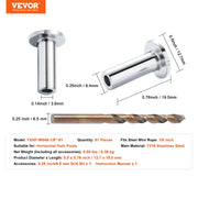 Load image into Gallery viewer, Amocart 121/81/101 Pack T316 Stainless Steel Protector Sleeves for 1/8" or 3/16" Wire Rope Cable Railing
