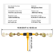 Bild in Galerie-Viewer laden, Amocart 2/4pcs Ratchet Chain Binders 1/4"-5/16" Load Binder with 2 Hooks Tie Downs Tow Chain for Flatbed Trailer Transport
