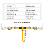 SucceBuy 2/4pcs Ratchet Chain Binders 1/4"-5/16" Load Binder with 2 Hooks Tie Downs Tow Chain for Flatbed Trailer Transport