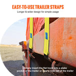 SucceBuy Winch Straps Truck Straps with Flat Hook Flatbed Tie Downs Cargo Control for Trailers Farms Rescues Tree Saver Yellow