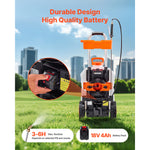 SucceBuy Battery-Powered Sprayer with Wheeled Cart Electric Weed Sprayer Adjustable Lawn Sprayers with Wheels Nozzles & Hose